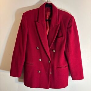 YOUR SIXTH SENSE Sz 14 Double-Breasted Blazer Metal Buttons Lined Shoulder Pads